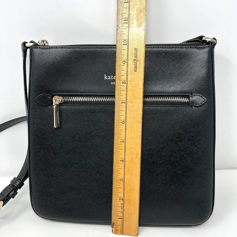 Kate‎ Spade Sadie North South Black Saffiano Leather Crossbody Bag K7379